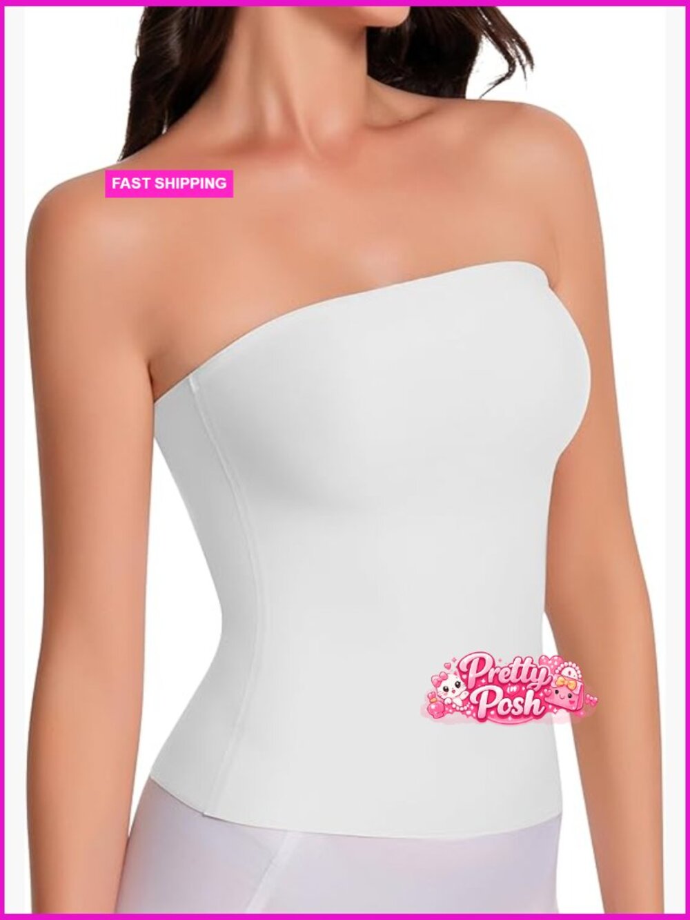 Double Lined Strapless Tank Top - Going Out Crop Top